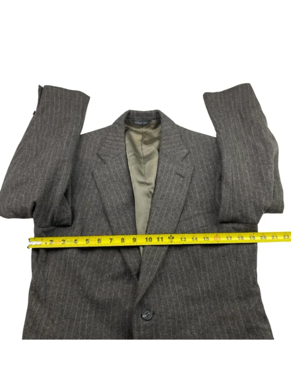 VTG Ralph Lauren Chaps Men's Wool Flannel Blazer Brown Railroad Stripe •USA• 40S
